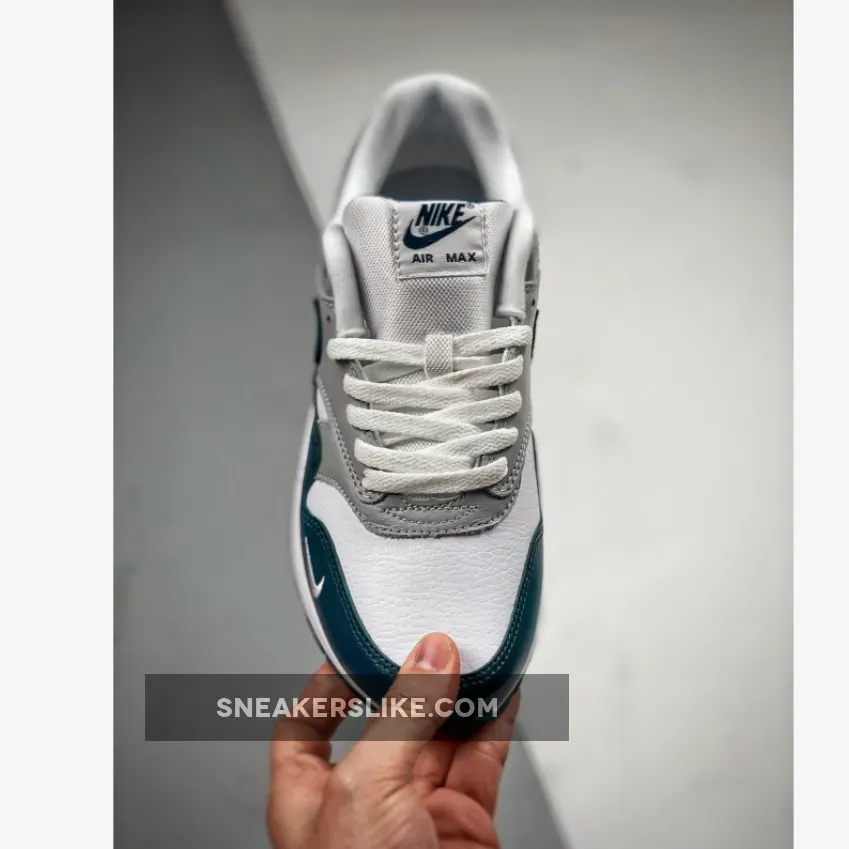 Nike Air Max 1 White/Dark Teal Green-Wolf Grey-Black / air max 1 dark teal green on feet