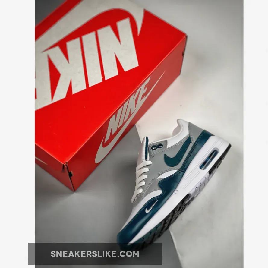 Nike Air Max 1 White/Dark Teal Green-Wolf Grey-Black / air max 1 dark teal green on feet
