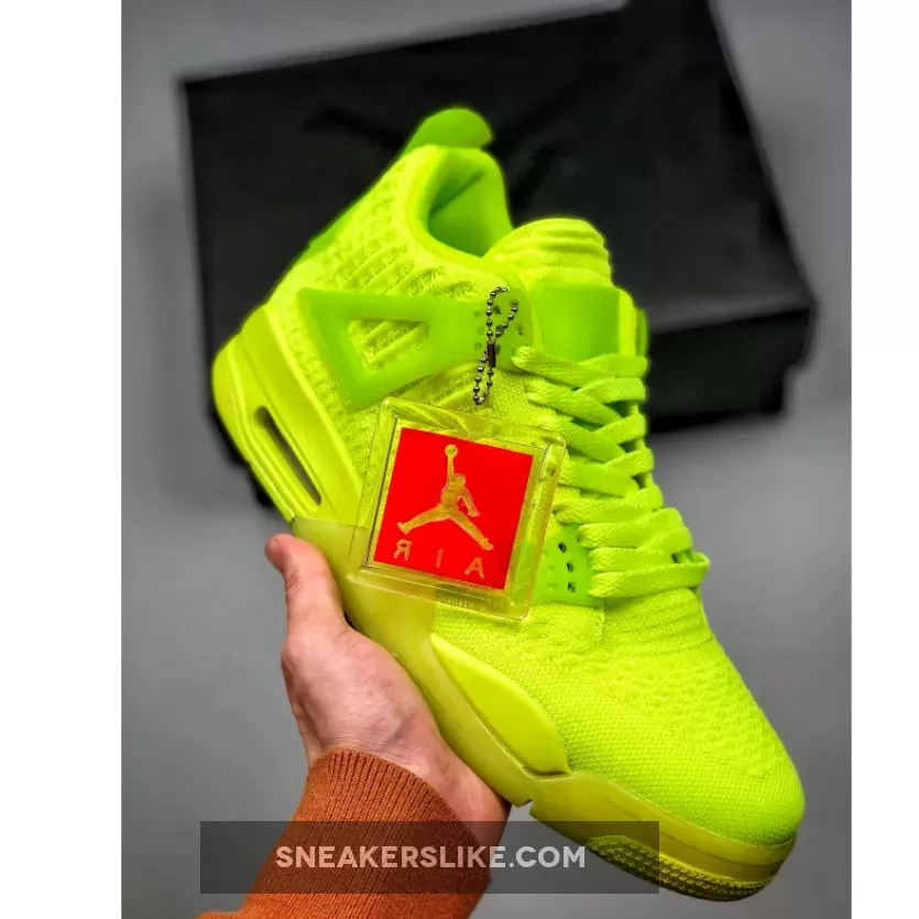 Air Jordan 4 Flyknit Volt/Volt-Black