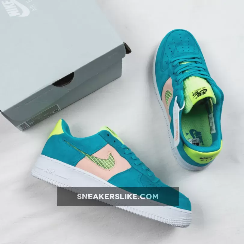Nike Air Force 1 LV8 GS Oracle Aqua For Womens CJ4093-300 Blue Clear Swoosh