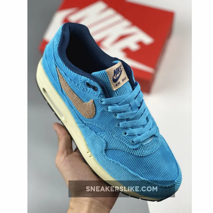 Nike Air Max 1 'Corduroy' Baltic Blue/Sesame-Gridiron-Sail - corduroy air max