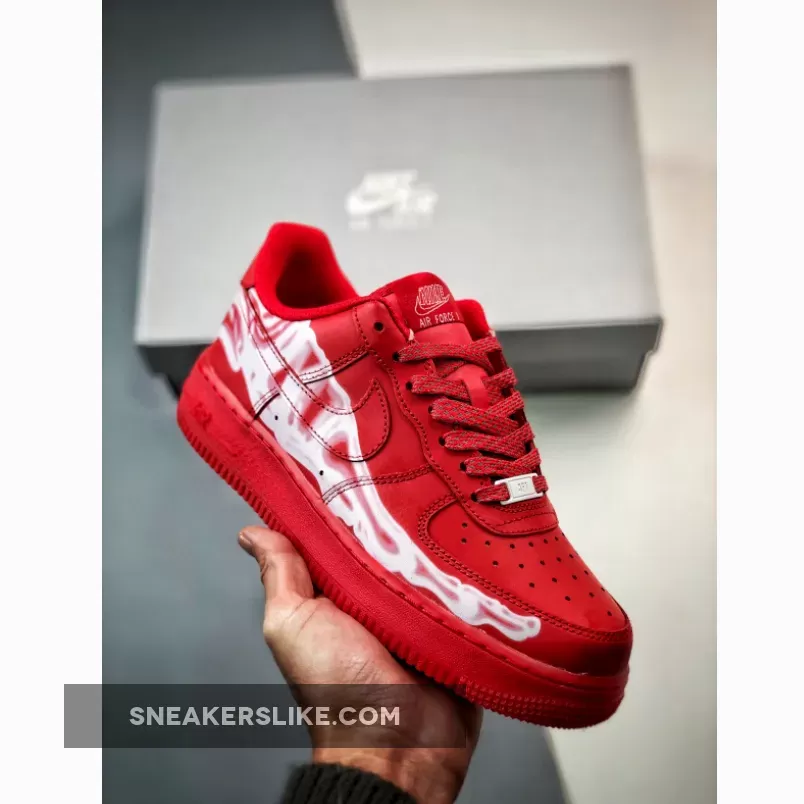 Nike Air Force 1 Low 'Skeleton' Red Custom 1680452289 For Sale