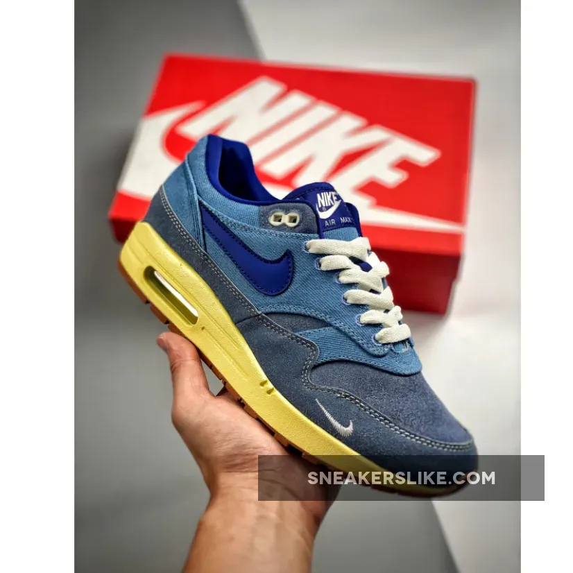 Nike Air Max 1 'Dirty Denim' Mineral Slate/Blue-Lemon Wash - dirty denim air max 1