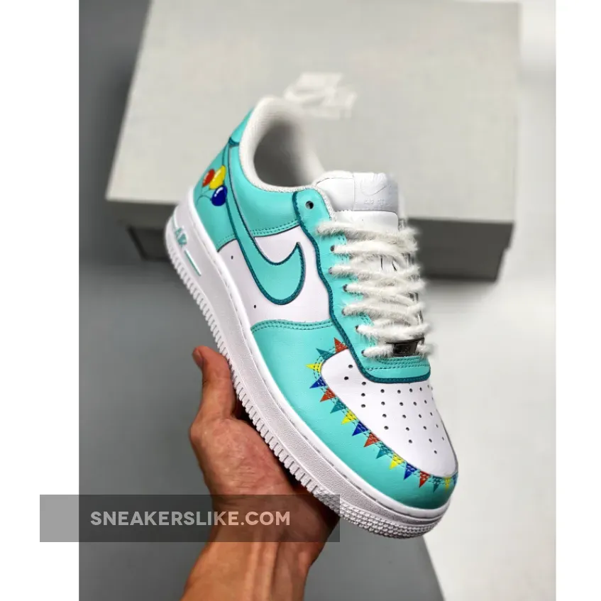 Custom Nike Air Force 1 White Green New Releases