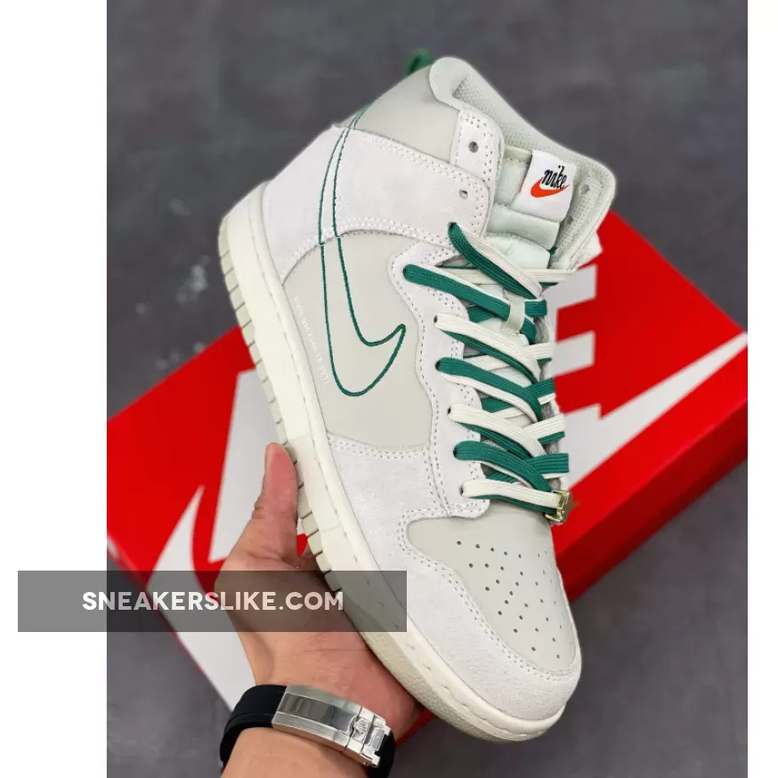Nike Dunk High 'First Use' Light Bone/Green Noise-Sail DH0960-001 #nike dunk green noise
