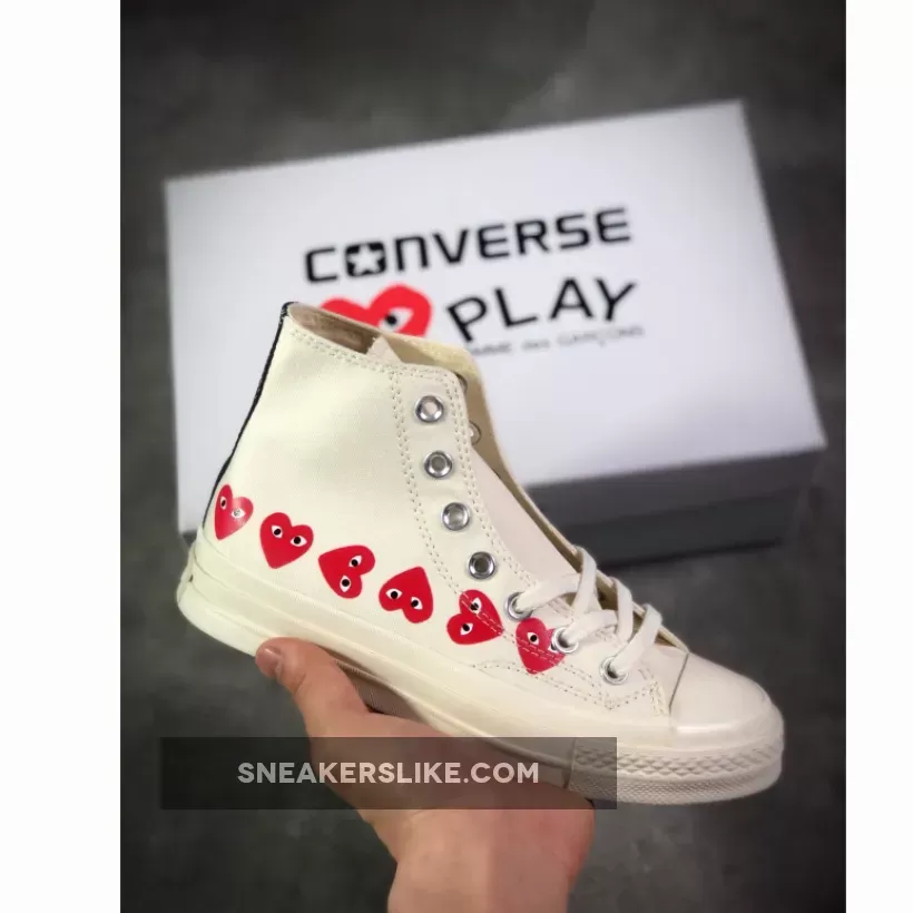 CDG Play x Converse Chuck Taylor All Star Hi 2018 White converse play white