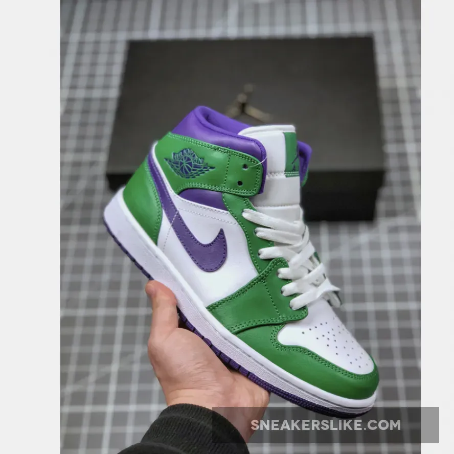 Air Jordan 1 Mid 'Incredible Hulk' Aloe Verde/Court Purple Incredible Hulk Jordan 1