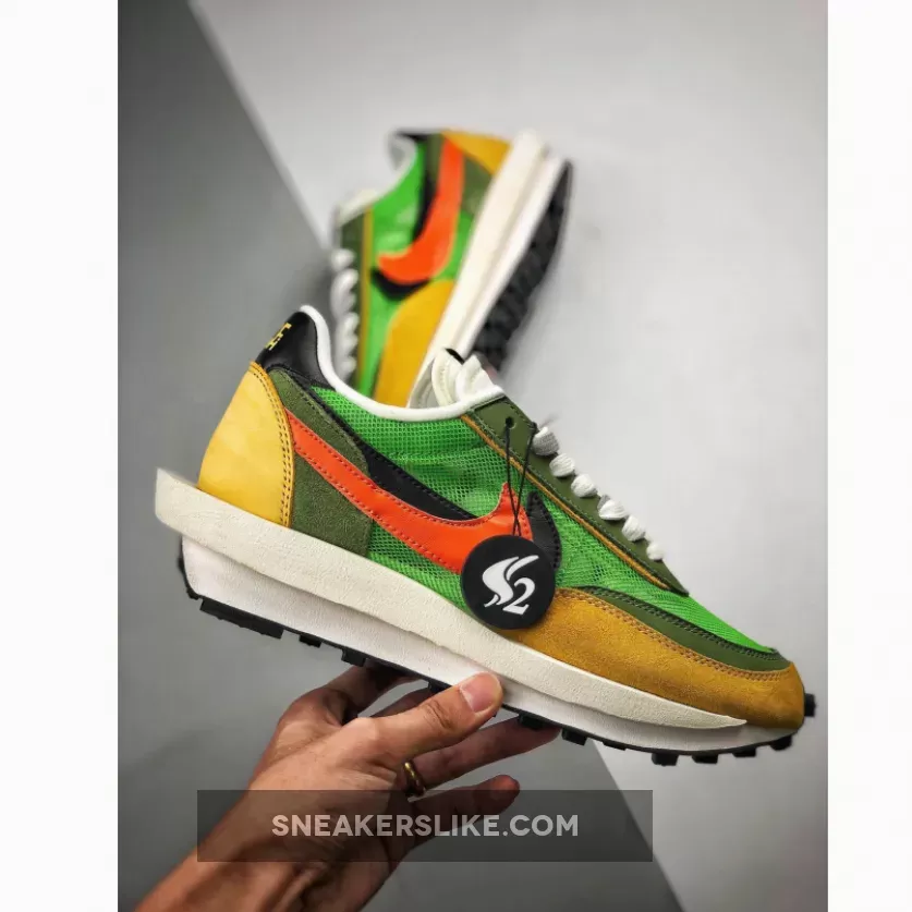 Sacai X Ldwaffle 'Green Gusto' Black-Varsity Maize-Safety Orange sacai waffle green