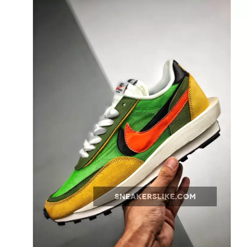 Sacai X Ldwaffle 'Green Gusto' Black-Varsity Maize-Safety Orange sacai waffle green
