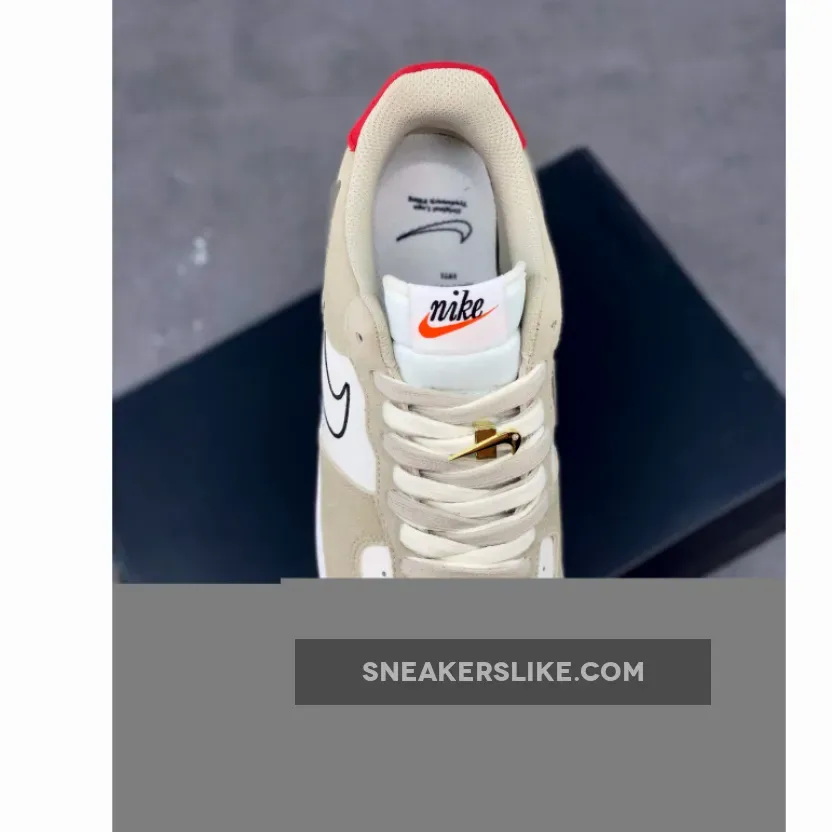 Nike Air Force 1 Low 'First Use' Light Stone/Black-Sail-University Red #nike af1 first use