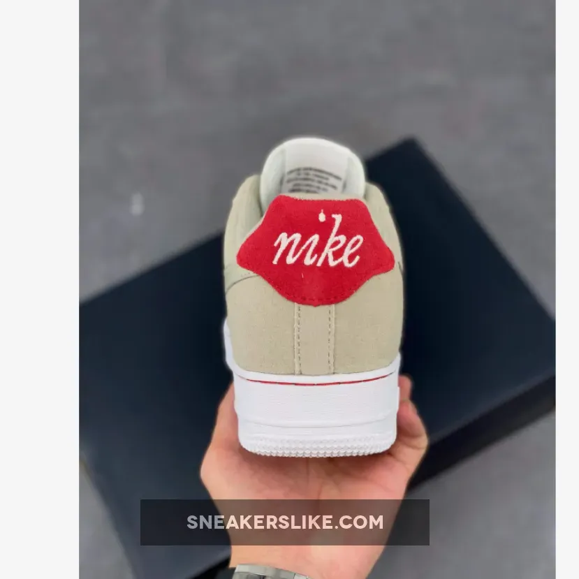 Nike Air Force 1 Low 'First Use' Light Stone/Black-Sail-University Red #nike af1 first use