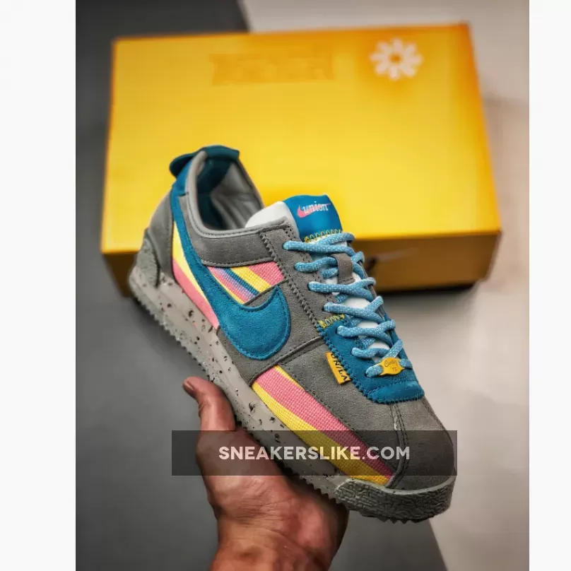 Union X Nike Cortez Blue/Pink-Yellow-Grey DR1413-002 Blue Cortez