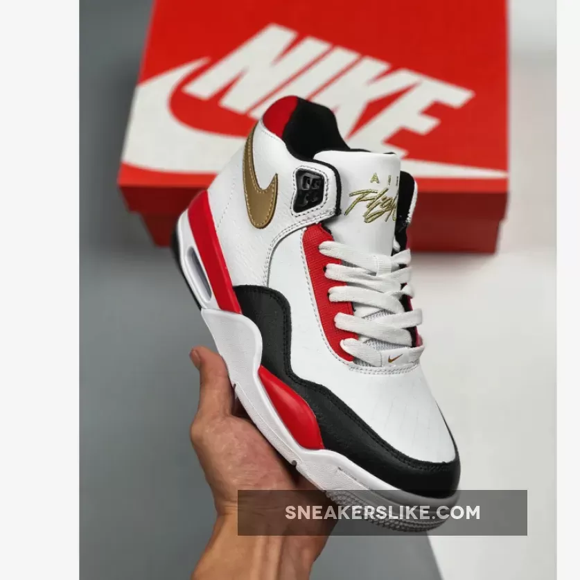 Nike Flight Legacy White Red Black Gold DD8493-169 / nike flight legacy red