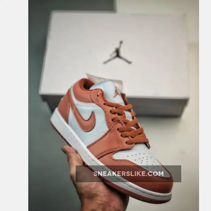 Air Jordan 1 Low Pure Platinum/Sky J Orange-White