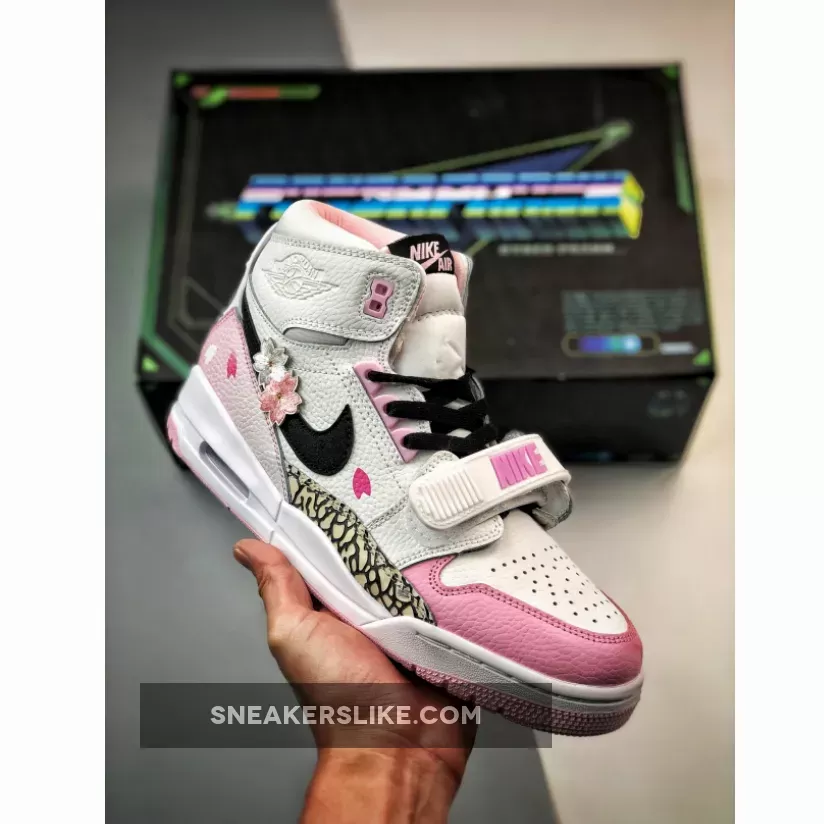 Custom Jordan Legacy 312 White Black Pink Foam pink custom jordans