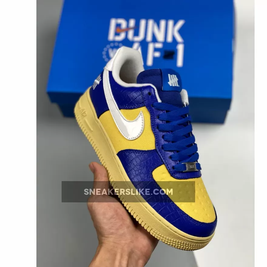 Undefeated x Nike Air Force 1 Low '5 On It' Blue Yellow #dunk low vs air force 1