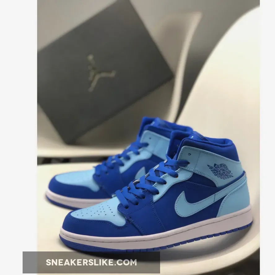 Air Jordan 1 Mid Varsity Royal/Ice Blue-White #air jordan 1 retro mid ice blue