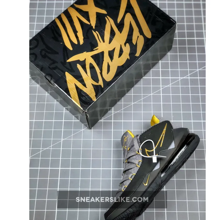 Nike LeBron 17 Low Black Grey Yellow / lebron 17 grey