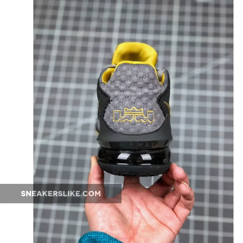 Nike LeBron 17 Low Black Grey Yellow / lebron 17 grey