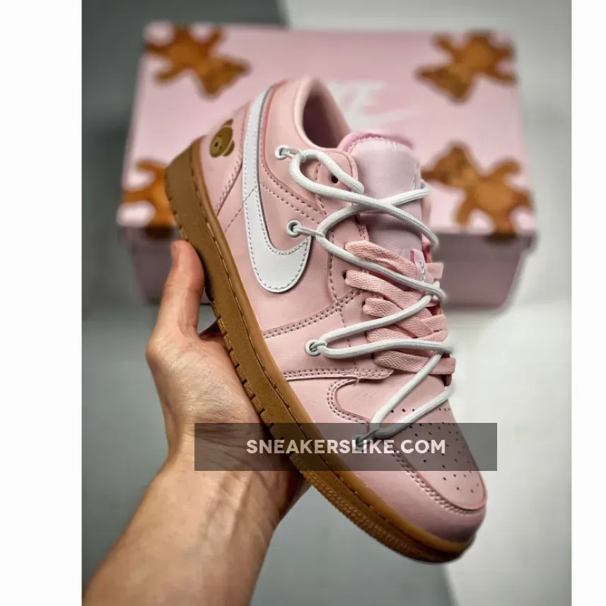 Custom Air Jordan 1 Low Arctic Pink/White-Gum Light Brown Brown Low Jordan 1