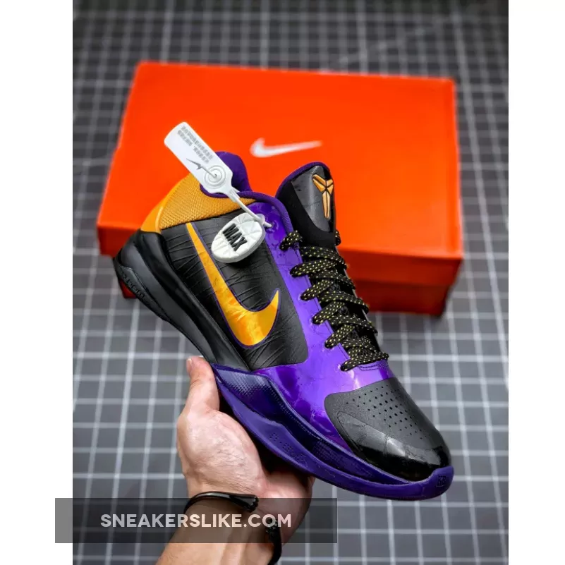 Nike Zoom Zoom Kobe 5 X 'Lakers Away' Black/De Purple Purple And Black Kobes
