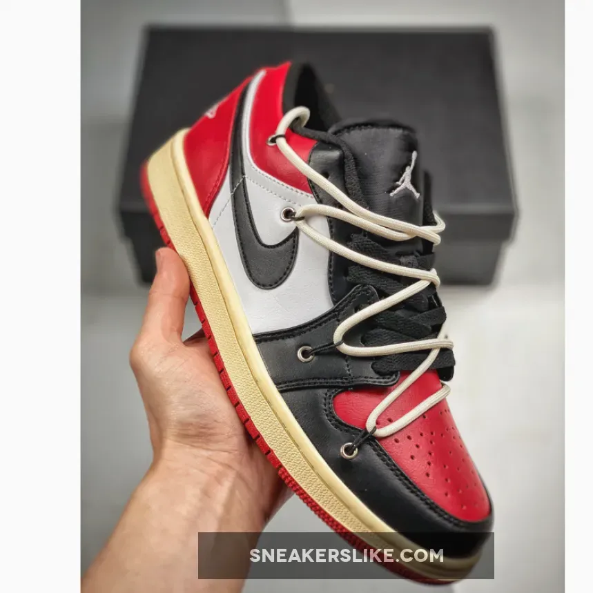Custom Air Jordan 1 Low Black Red White Air Jordan 1 Low Red White Black