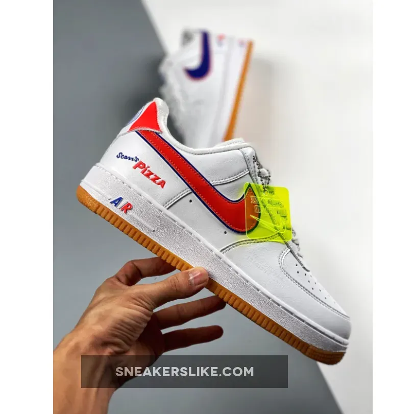Nike Air Force 1 'Scarr's Pizza' White Blue Red pizza nike shoes