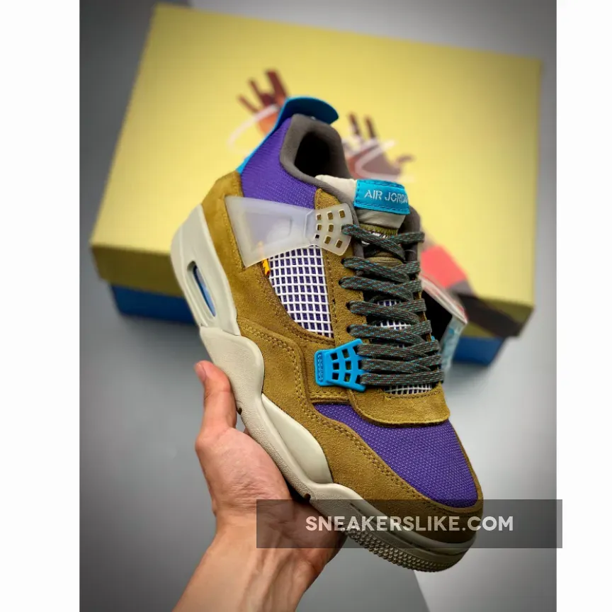 Union x Air Jordan 4 'Desert Moss/Turquoise Blue-Dark Iris DJ5718-300 / union 4 desert moss outfit