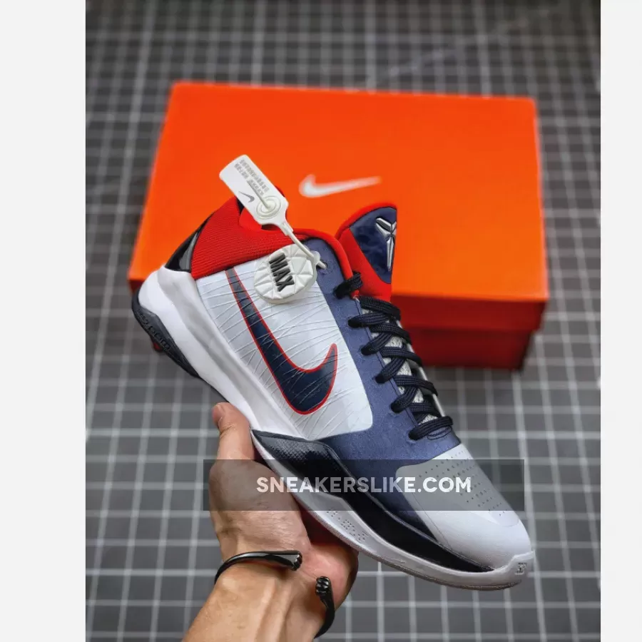 Nike Kobe 5 Protro White/Obsidian-Red 386430-103 Kobe 5 Red