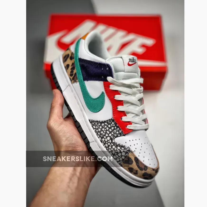Kids Nike Dunk Low Safari Mix Mismatch DN3866-100 Safari Dunks