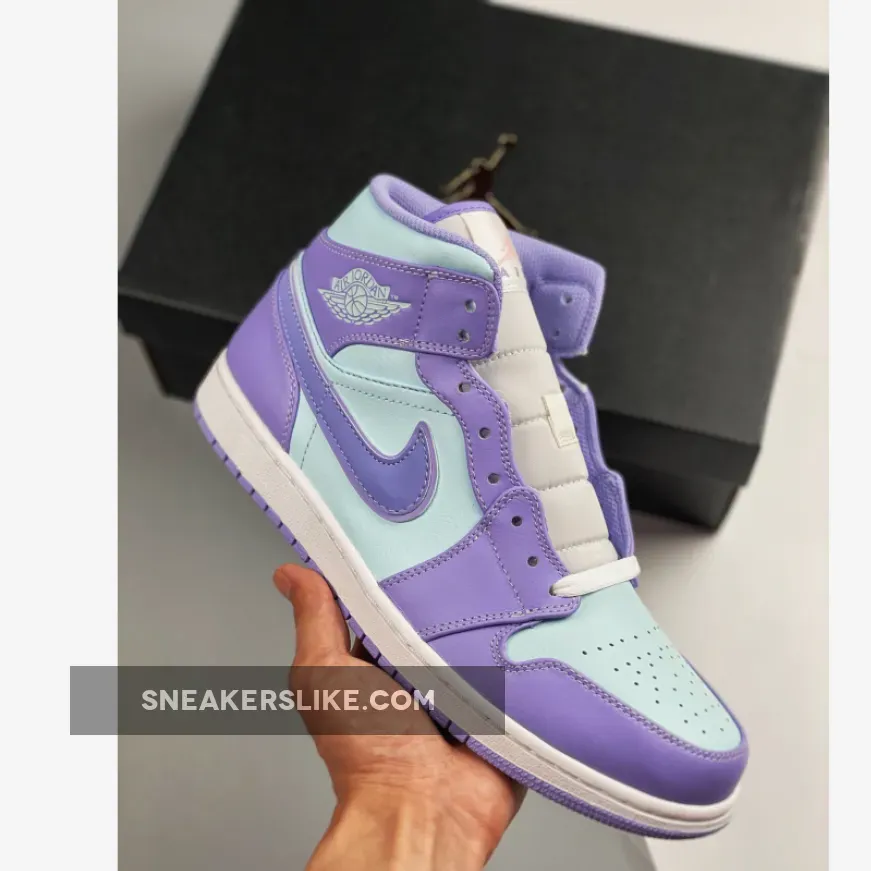 Jordan 1 Mid Purple Aqua Blue 554724-500