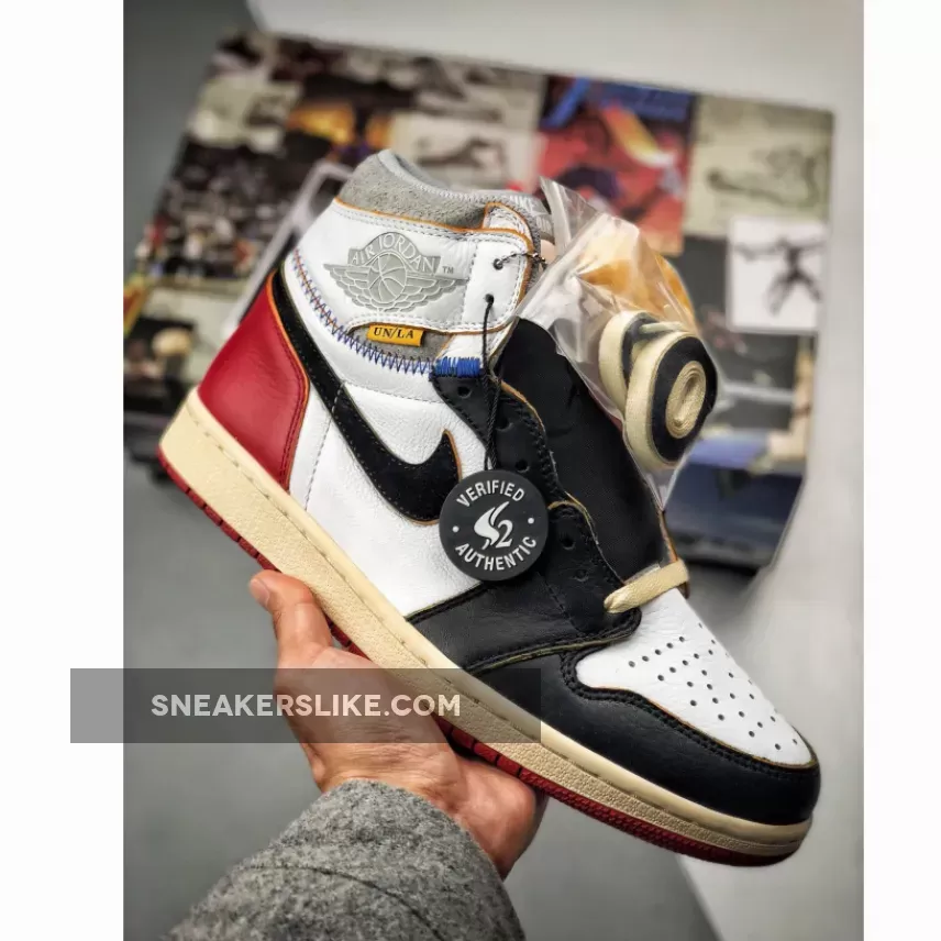 Union x Air Jordan 1 Retro High OG NRG White/Varsity Red-Wolf Grey-Black / jordan 1 union los angeles