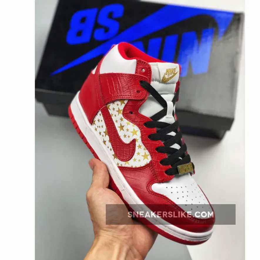 Supreme X Dunk High Pro Sb 'Red' WHITE/VARSITY supreme dunk high red
