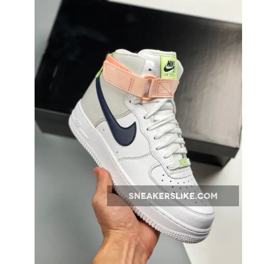 Nike Air Force 1 High White Navy Pink 117 air forces