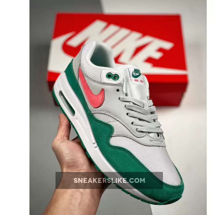 Nike Air Max 1 'Watermelon' Summit White/Kinetic Green-Pure Platinum-Sunset Pulse / nike air max watermelon