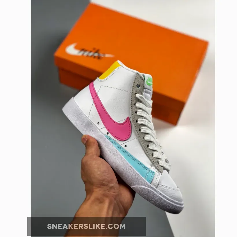 Nike Blazer Mid '77 White/Pink Glow/Pure Platinum - nike blazer mid 77 pink glow