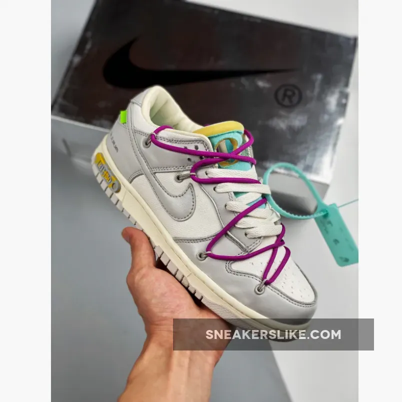 Off-White x Nike Dunk Low 'The 50' Silver White silver off white dunks