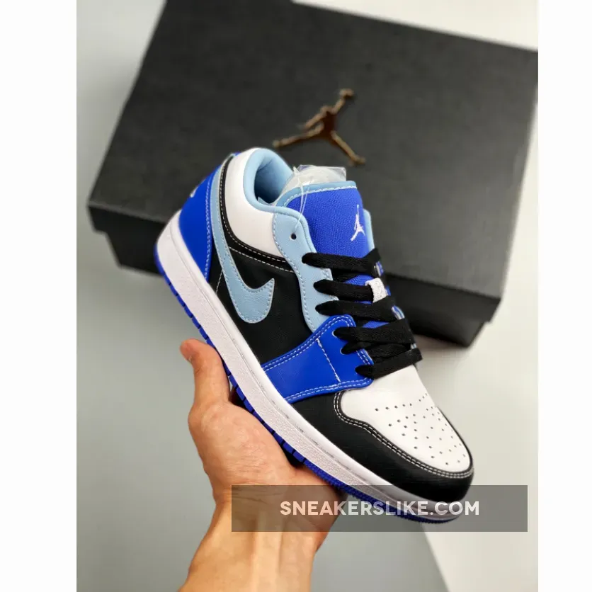 Air Jordan 1 Low Black Blue White DH0206-400 - jordan 1s black and blue
