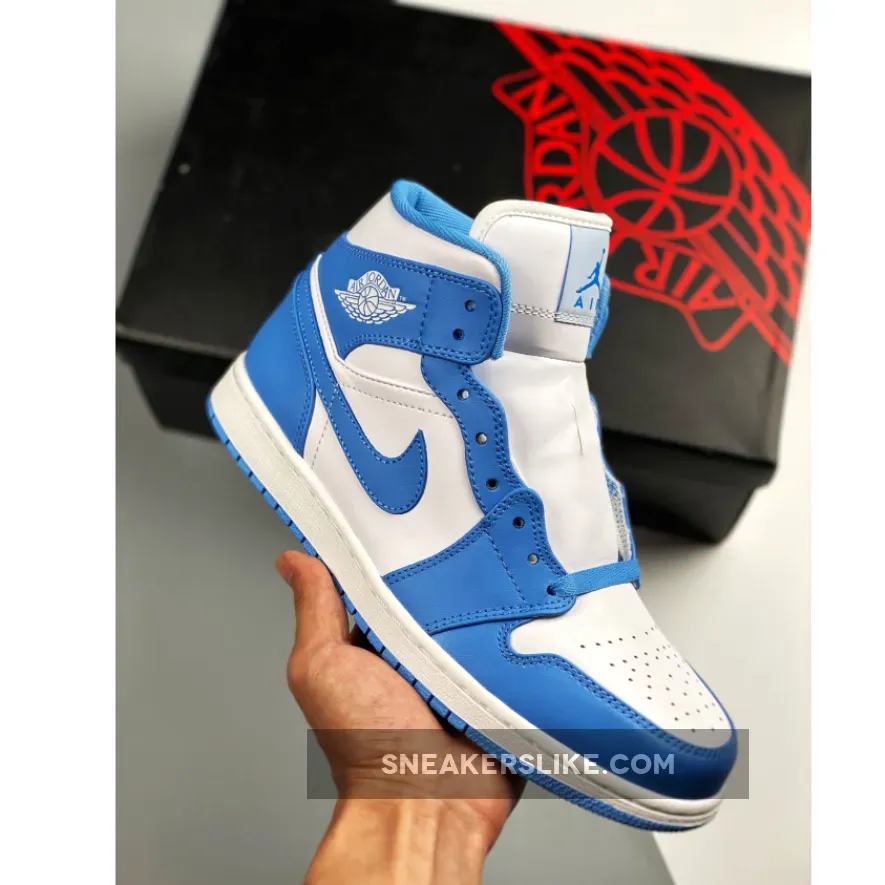 Air Jordan 1 Mid 'UNC' White/University Blue / jordan 1 carolina