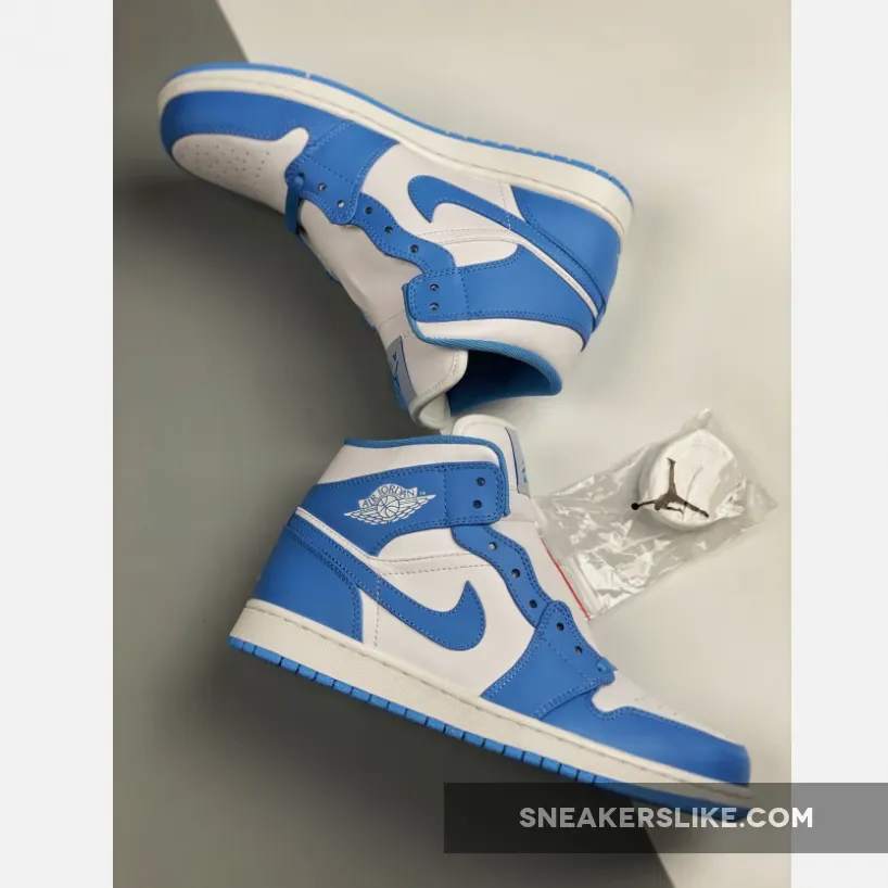 University Blue Mid Air Jordan 1 Mid 'UNC' White/University Blue-White