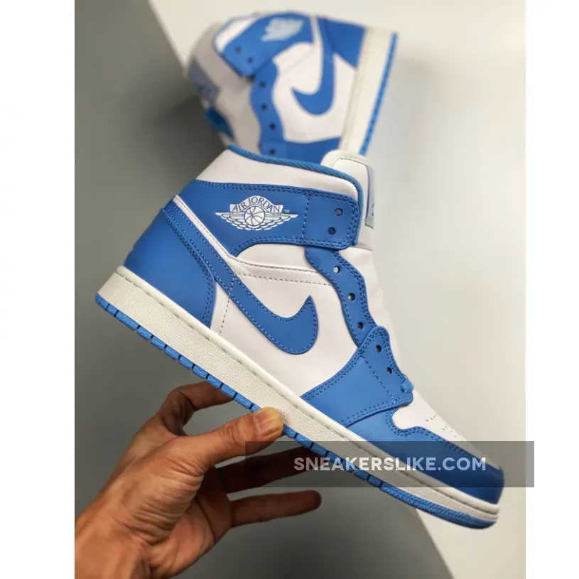 University Blue Mid Air Jordan 1 Mid 'UNC' White/University Blue-White