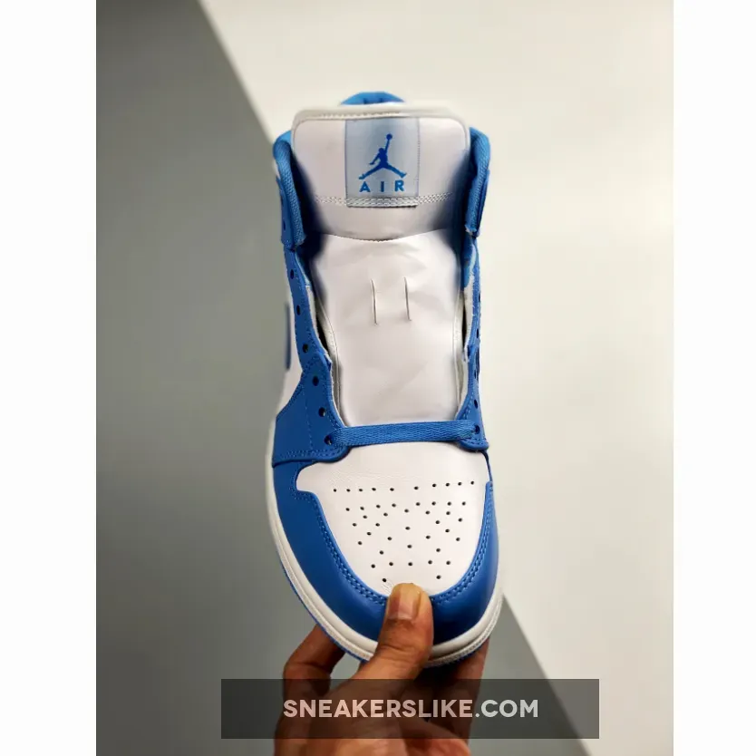 University Blue Mid Air Jordan 1 Mid 'UNC' White/University Blue-White