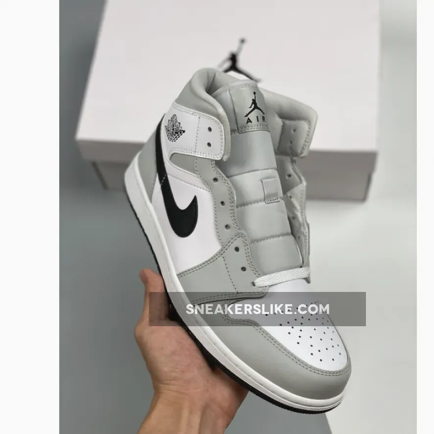 Air Jordan 1 Mid White/Light Smoke Grey BQ6472-015 wmns air jordan 1 mid 'grey fog
