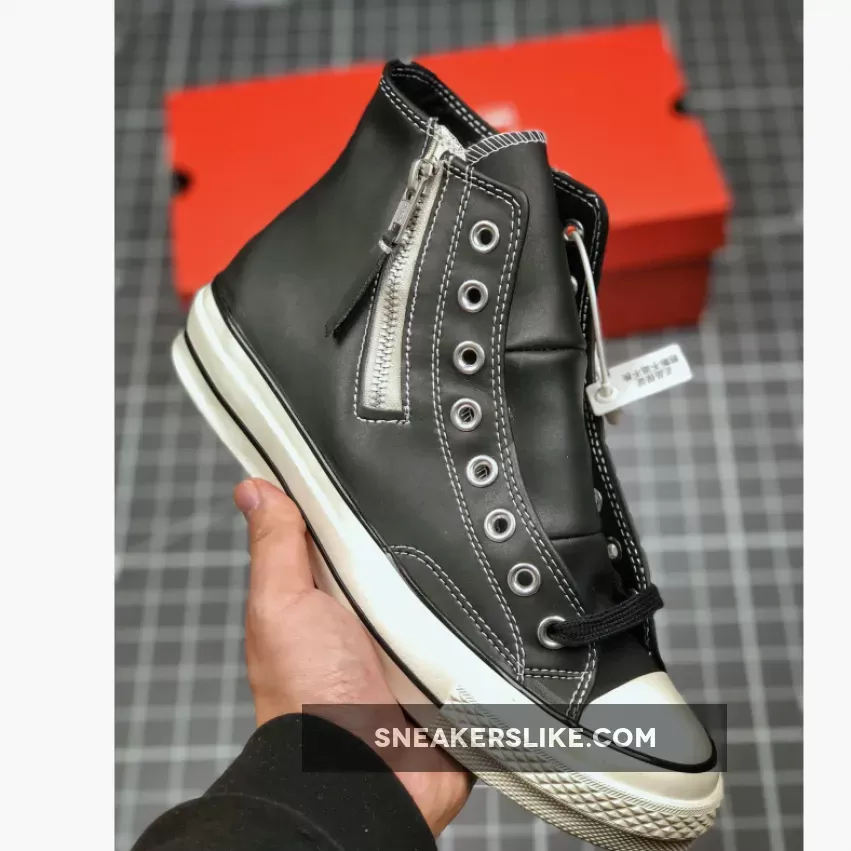 Converse Leather Side Zip Chuck 70 Black 166721C Outlet
