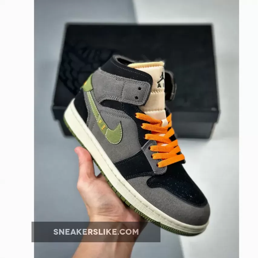 Jordan Mid Craft / Air Jordan 1 Mid SE Craft 'Halloween' Black Light Olive