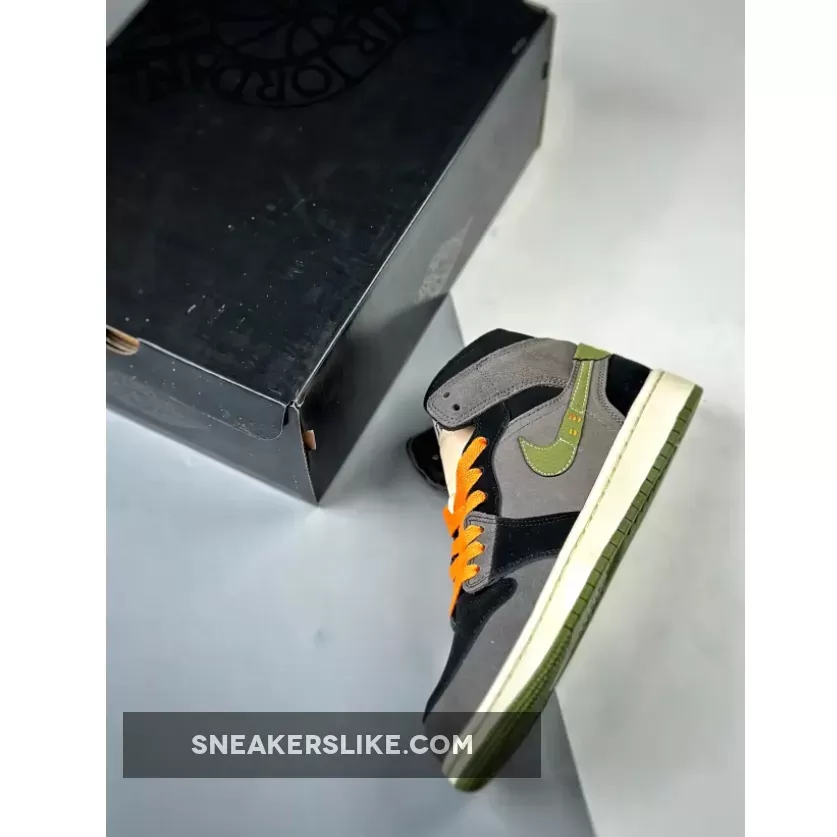 Jordan Mid Craft / Air Jordan 1 Mid SE Craft 'Halloween' Black Light Olive