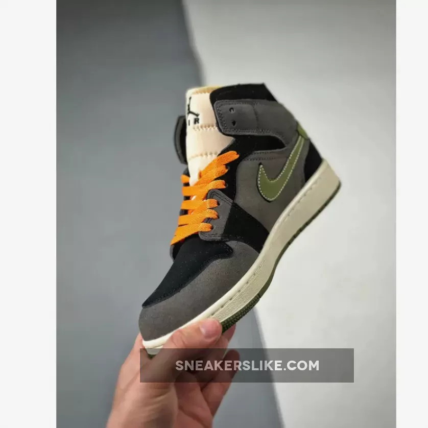 Jordan Mid Craft / Air Jordan 1 Mid SE Craft 'Halloween' Black Light Olive