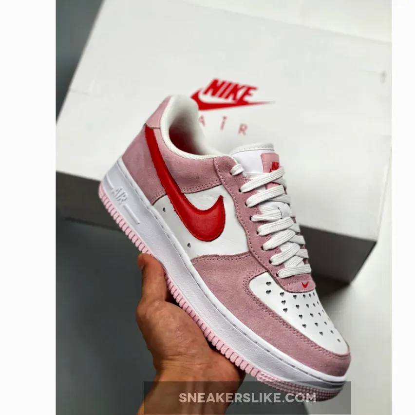 Valentine's Day Nike Air Force 1 'Love Letter'Tulip Pink/White-Red DD3384-600 nike af1 valentine's day 2021