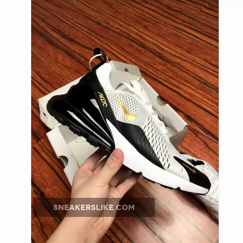 Nike Air Max 270 White/Metallic Gold/Black - air max 270 gold and white