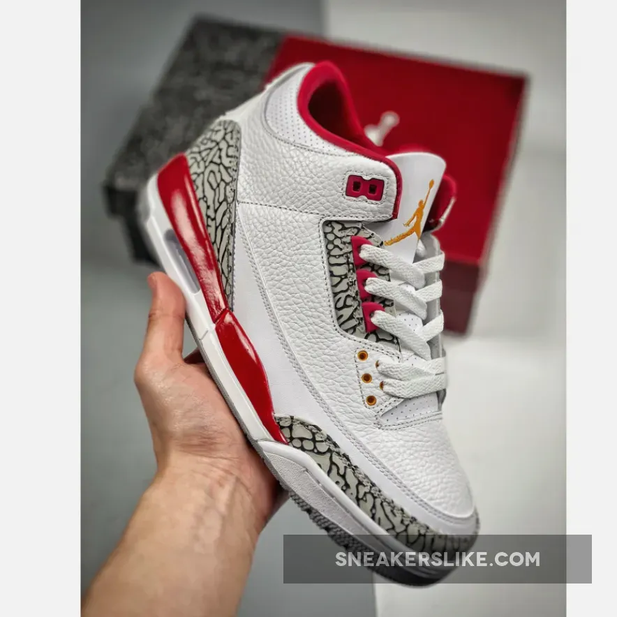 Air Jordan 3 'Cardinal' White/Light Curry-Cardinal Red-Cement Grey / jordan retro cardinal 3